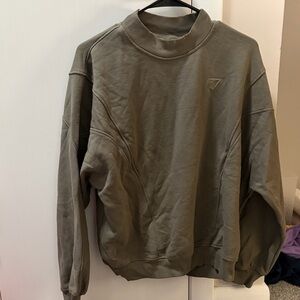 Gymshark rest day cotton contour pullover in olive